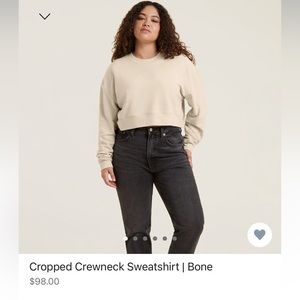 Nuuds Cropped Crewneck Sweatshirt - Bone
